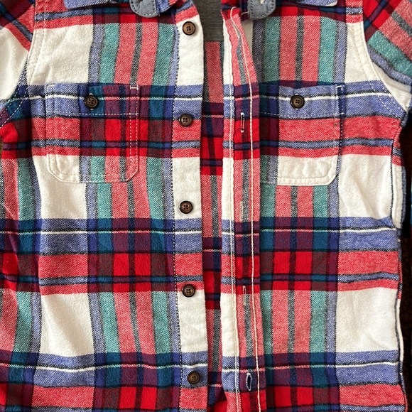 OshKosh - Boys Plaid Button Up - Size 7 - Picture 4 of 6